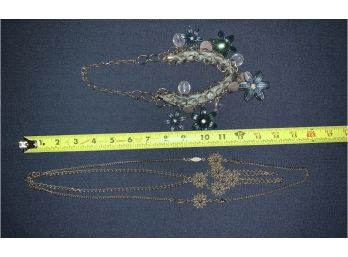 Two Pretty Floral Costume Jewelry Necklaces