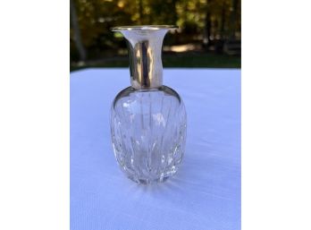 Small Crystal Vase With Atlantis Sterling Silver Topper