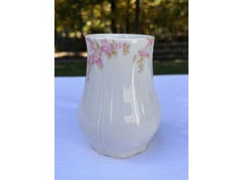Small Porcelain Limoges Vase With Pretty Pink Floral Motif