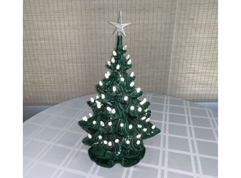 Outstanding Vintage Atlantic Ceramic 17 Inch Lighted Christmas Tree