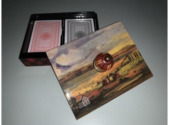 Very Rare New MacKenzie Childs Lacquered Landscape Box Card Set