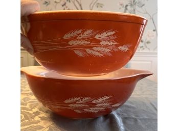 Set Of Two Large Pyrex Bowls: Autumn Harvest: 404 & 444