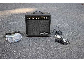 Epiphone Guitar Amplifier And Realistic Dynamic Microphone
