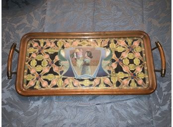 Unique Wooden Tray Lined With Cigar Bands