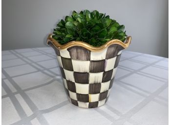 MacKenzie Childs Courtly Check Small Fluted Flower Pot