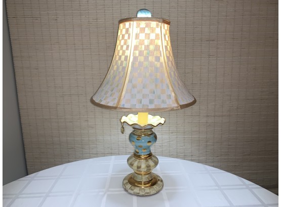 MacKenzie Childs Parchment Check Candle Table Lamp