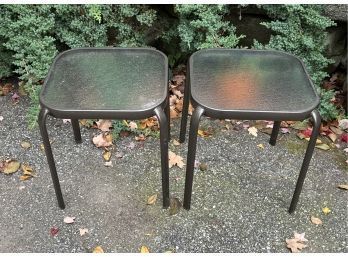 Two Matching Outdoor Patio Side Tables