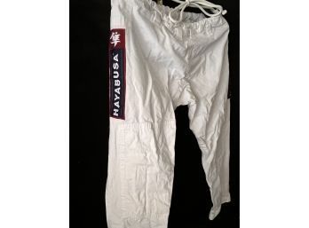 HAYABUSA White Jiu Jitsu Canvas Pants With Adjustable Waist
