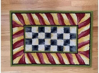 MacKenzie Childs Courtly Check Wool Rug - 2' X 3' - Red & Gold - 1 Of 2
