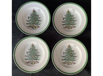 Four Spode Christmas Tree Plates- 6.5 Inches