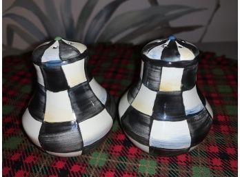 MacKenzie Childs Courtly Check Salt And Pepper Shakers