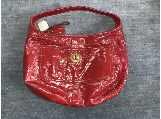 NEW Coach Ergo Large Hobo Bag MSRP $458 Red Patent Leather
