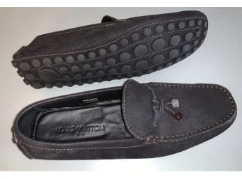 LOUIS VUITTON Mens Brown Leather Driving Shoes Loafers