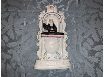 Superb Antique Circa 1860s Staffordshire John Wesley On Pulpit With Clock And Angels Figure