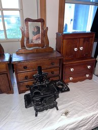 Lot Of Doll Furniture For 18 Inch Doll Wood And Cast Iron Stove