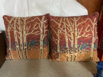 Body Pillow And Pair Of Adorable Stitched Decorative Pillows