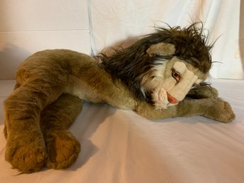 Large Vintage Plush Lion With French Tag Modele Depose