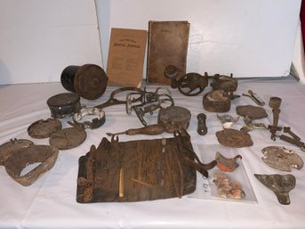 Antique Dental Equipment Lot Mid 1800's - The Western Dental Journal, Tools, Dental Molds And More