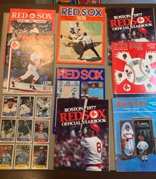 Baseball Cards And Red Sox Yearbooks Lot