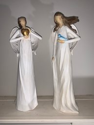 Pair Of Wind And Weather Angel Figurines 12