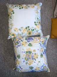2 European Floral Head Pillows April Cornell
