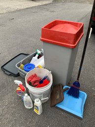 Cleaning Lot - Trash Can, Cleaning Supplies, Butler