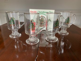Spode Christmas Tree Irish Coffee Mugs Set Of 4
