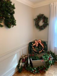 Christmas Wreaths And Garland Lot