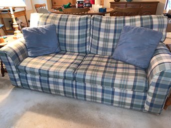 Blue Plaid Sleeper Sofa From Endicot Furniture