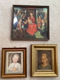 Set Of 3 Vtg Religious Framed Prints