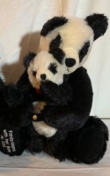 Vintage Hermann Plush Panda With Her Baby No. 324