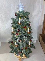 Christmas Tree Thomas Kinkade  Holiday Traditions Candle Lit Masterpiece Table Top Tr
