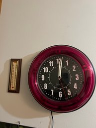 2 Thermometers- Large & Small  Wall Clock