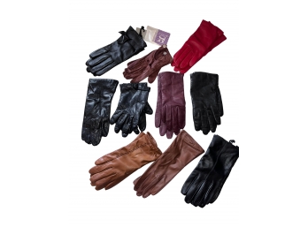Lot Of 10 Pairs Of Leather Gloves Vintage