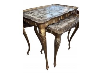 Gold Nesting Table Made In Florence Italy