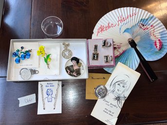 Vintage Fashion Pins, Cufflink Set, Tie Clip, Earrings, 10 Pieces