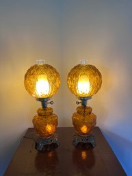 2 Glass Accurate Casting Lamps 60's