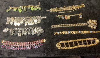 Vintage Lot Of Toggle /Rhinestone/Coin Like Bracelets