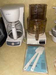 Vintage CUISINART Food Processor And Mr. Coffee Maker,  4 Toaster/Bagel GE