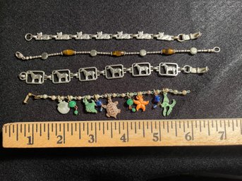 Super Cute Silver-tone Bracelets /Cat / Horse Starfish Beach  Tigers Eyes