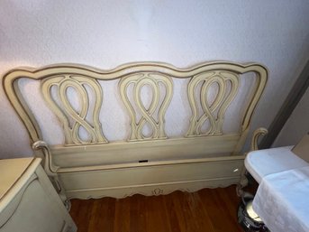 French Provincial Full Headboard, Footboard With Railings.