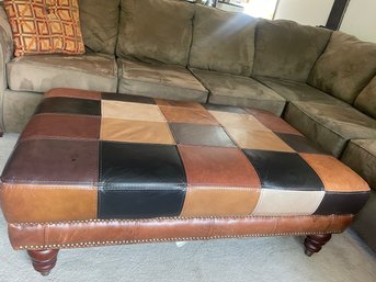 Real Leather Patchwork Ottoman