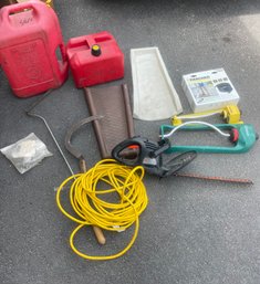 Hedge Trimmer/ 100ft Extension Cord / Gas Containers  Vintage Garde Toold