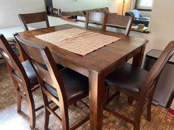 Pub Height Table With 6 Chairs