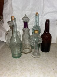 Lot Of 6 Glass Decanter /Bottle Lot