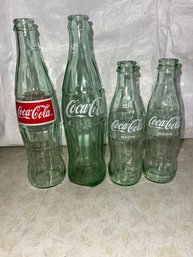 Lot Of 4 Glass Coca-Cola Bottles See Description