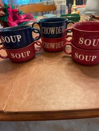 Set Of 6 Soup And Chowder Mugs