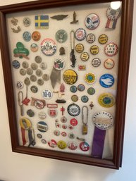 Vintage Pin And Memorobilia Lot / Cracker Jack Pins/ Apollo 11 Jackie Robinson Cubs NY Giants