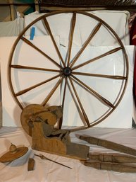 Antique Spinning Wheel Parts 45in Wheel