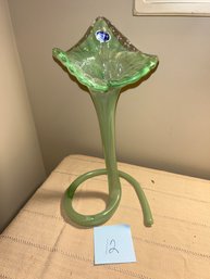 ARTE MURANO Glass Vase Made In Italy Green
